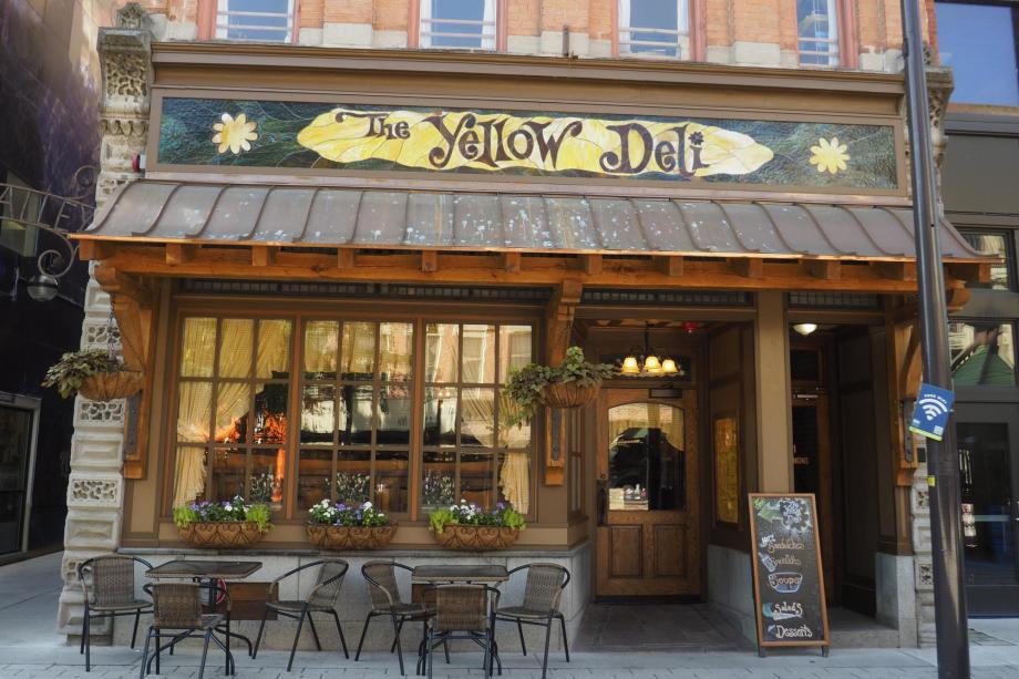 The Yellow Deli on the Ithaca Commons pedestrian mall!
