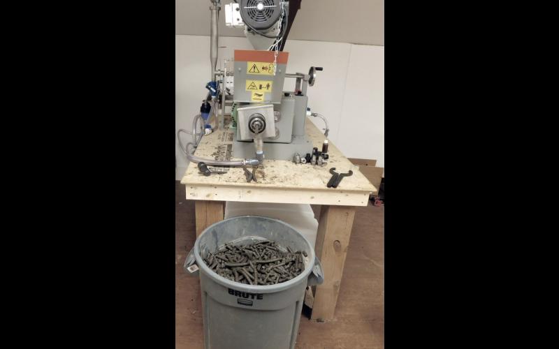 This machine presses sunflower seeds into oil