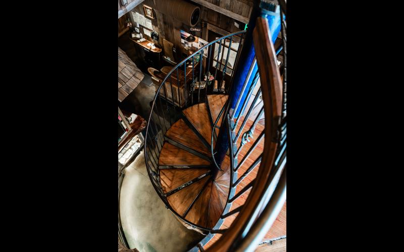 Spiral staircase from top