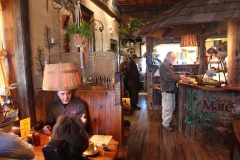 Artwork decorates the wall