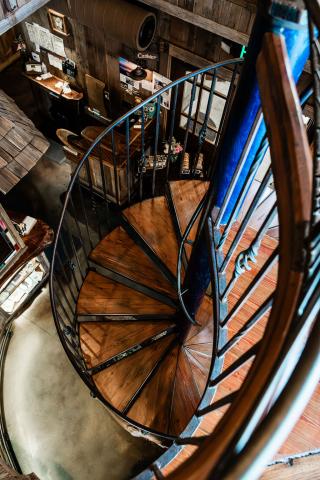 Spiral staircase from top