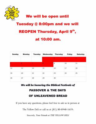 kyoto pesach closure