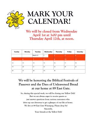 April Closure Notice.