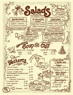 Salad,Soup and Dessert Menu